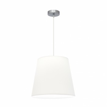 Distribuidor - Lâmpadas Diversas | Colgantes Clássicas | COLGANTE MALDIVAS 1XE27 CROMO/BLANCO REGX40X40 CM Ref: 110694020